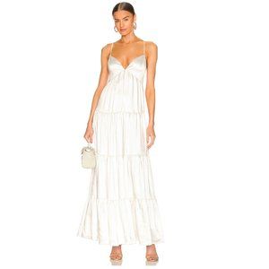 NWT Revolve Elliatt Pilar Maxi Dress White Satin Women's Size X-Small
